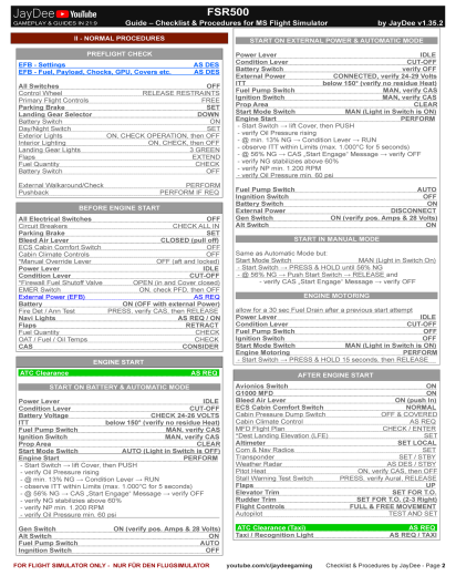 FSR500 Checkliste