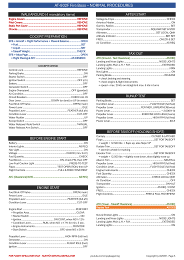 Air Tractor AT-802F FireBoss Checkliste