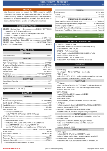 CRJ Series V2 Aerosoft Checkliste