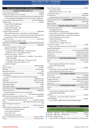 ATR 42-600 / 72-600 – MS/Asobo Checkliste