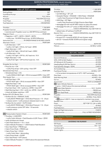 Baron Professional – Black Square Checkliste