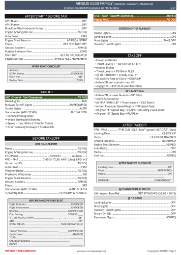 Airbus A330 Familiy Checkliste